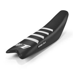 Onegripper Ribbed Seat Cover Rieju Edition Black/White